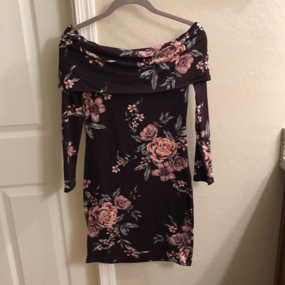 Off the shoulder long sleeve dress